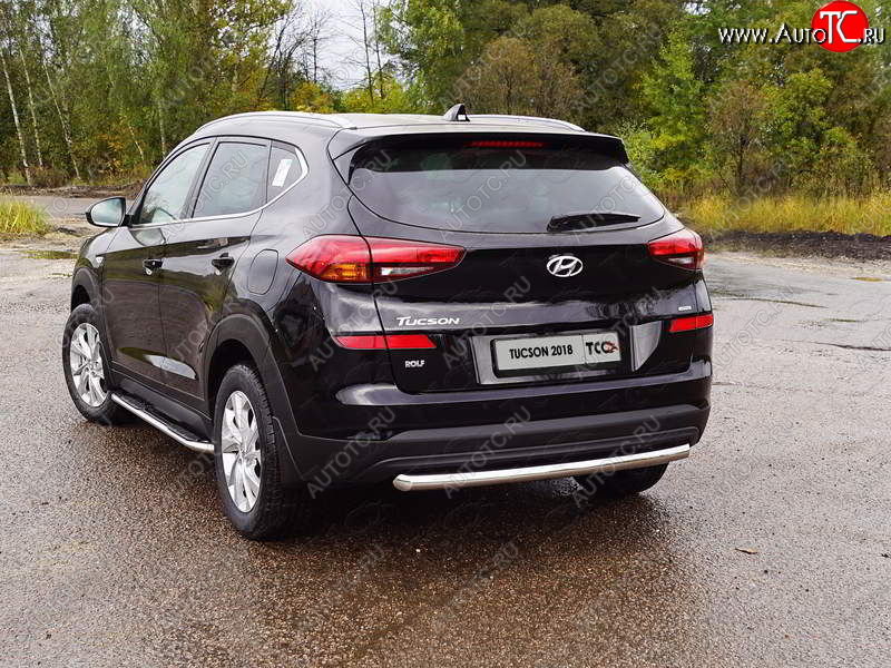 16 899 р. Защита задняя (нержавейка 60,3 мм) ТСС Тюнинг Hyundai Tucson TL рестайлинг (2018-2021)  с доставкой в г. Владивосток