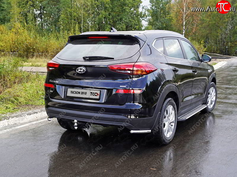 11 999 р. Защита заднего бампера (уголки, d42,4 мм) TCC Hyundai Tucson TL рестайлинг (2018-2021)  с доставкой в г. Владивосток