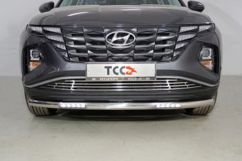 38 999 р. Защита переднего бампера нижняя с ДХО 60,3 мм ТСС Тюнинг  Hyundai Tucson  NX4 (2020-2022) (нержавейка)  с доставкой в г. Владивосток. Увеличить фотографию 1