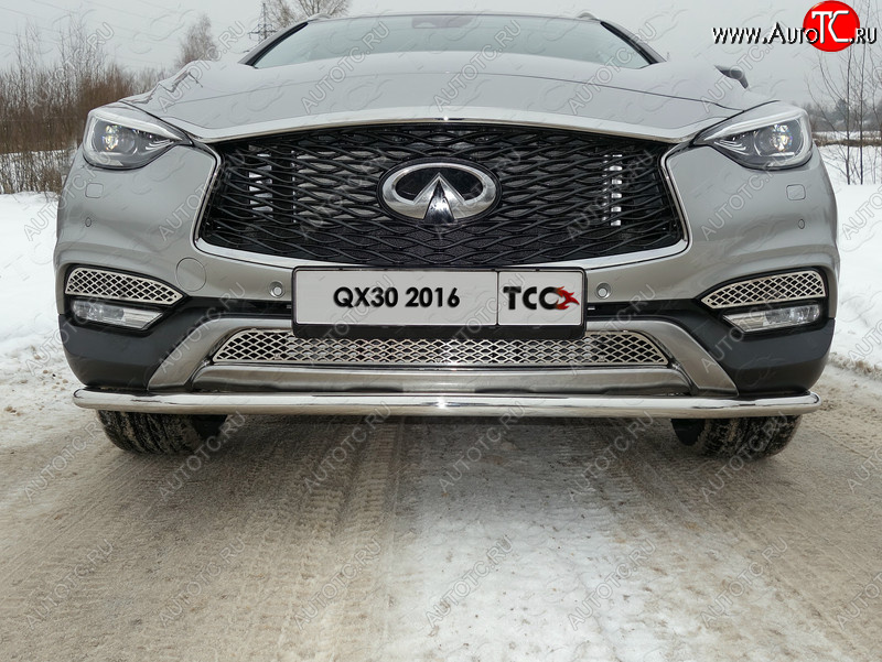 16 899 р. Защита переднего бампера кенгурин 42,4 мм ТСС Тюнинг  INFINITI QX30  H15E (2016-2020) (нержавейка)  с доставкой в г. Владивосток