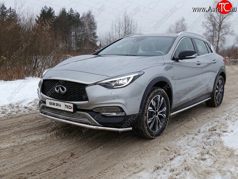 20 749 р. Защита порогов труба d42,4 мм ТСС Тюнинг INFINITI QX30 H15E (2016-2020) (серые)  с доставкой в г. Владивосток