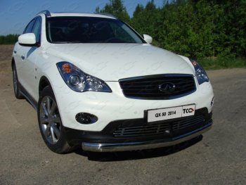 24 999 р. Защита переднего бампера нижняя овальная 75х42 мм ТСС Тюнинг  INFINITI Q50  V37 (2013-2017) дорестайлинг (нержавейка)  с доставкой в г. Владивосток. Увеличить фотографию 1