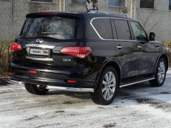 Защита задняя (уголки, нержавейка 76,1 мм) ТСС Тюнинг INFINITI (Инфинити) QX56 (КуХ56)  Z62 (2010-2013) Z62