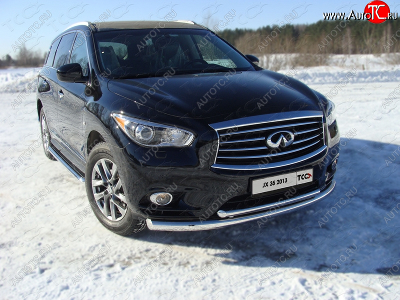 27 999 р. Защита переднего бампера нижняя d76,1*50,8 мм ТСС Тюнинг  INFINITI QX60  L50 (2013-2016) дорестайлинг (нержавейка)  с доставкой в г. Владивосток