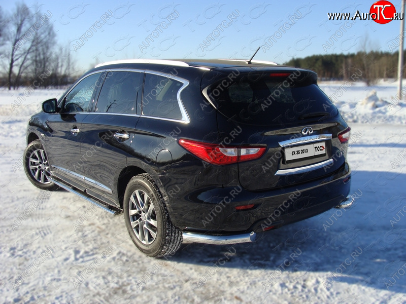 23 999 р. Защита задняя (уголки, нержавейка 76,1 мм) ТСС Тюнинг  INFINITI QX60  L50 (2013-2016) дорестайлинг  с доставкой в г. Владивосток