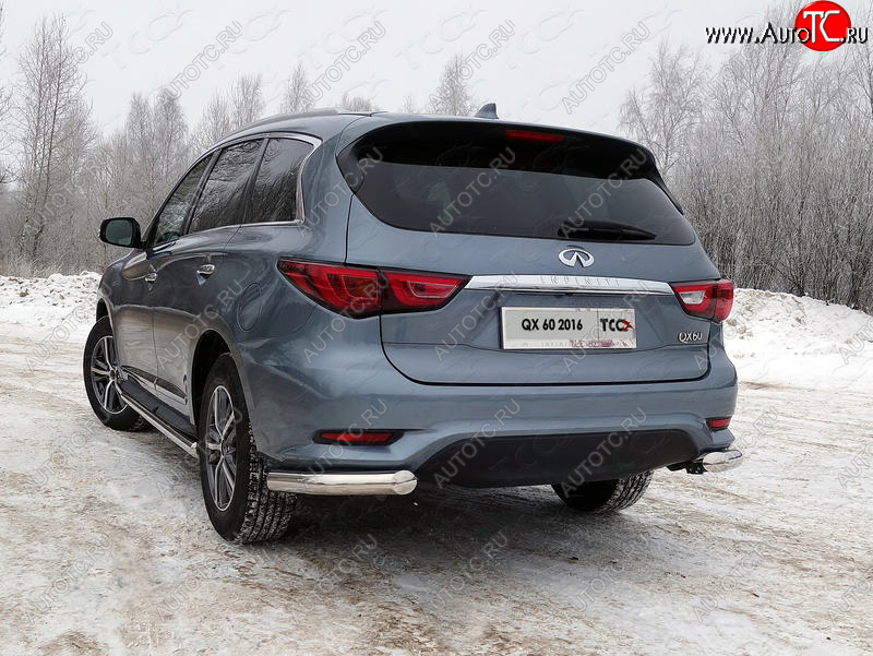 23 999 р. Защита задняя (уголки, нержавейка 76,1 мм) ТСС Тюнинг INFINITI QX60 L50 рестайлинг (2016-2021)  с доставкой в г. Владивосток