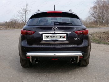 Защита задняя (центральная, нержавейка d75*42 мм) ТСС Тюнинг INFINITI (Инфинити) QX70 (КуХ70)  S51 (2013-2020) S51 ()