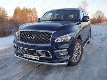 Защита переднего бампера нижняя d76,1 мм ТСС Тюнинг INFINITI (Инфинити) QX80 (КуХ80)  Z62 (2014-2018) Z62 1-ый рестайлинг  (нержавейка)