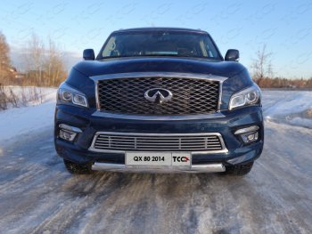 Декоративная вставка решетки радиатора (без круиз-контроля) ТСС Тюнинг INFINITI QX80 Z62 1-ый рестайлинг (2014-2018) ()