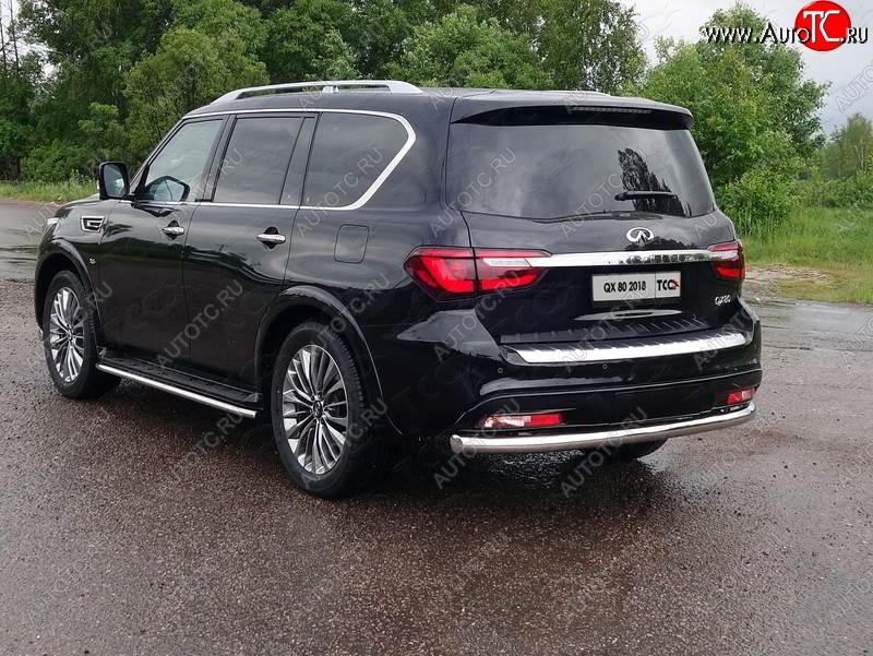 23 999 р. Защита задняя (нержавейка 76,1 мм) ТСС Тюнинг INFINITI QX80 Z62 2-ой рестайлинг (2018-2024)  с доставкой в г. Владивосток