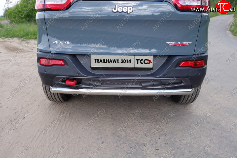 16 549 р. Защита задняя (Trailhawk, нержавейка 60,3 мм) ТСС Тюнинг  Jeep Cherokee  KL (2014-2017) дорестайлинг  с доставкой в г. Владивосток