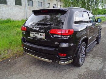 Защита задняя (уголки овальные, нержавейка 75х42 мм) ТСС Тюнинг Jeep Grand Cherokee WK2 2-ой рестайлинг (2017-2022)  (уголки овальные)