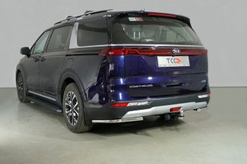 Защита заднего бампера (2WD V-2,2D, уголки, d42,4 мм) TCC KIA Carnival KA4 минивэн дорестайлинг (2020-2023)