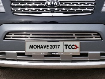 7 699 р. Декоративная вставка переднего бампера ТСС Тюнинг  KIA Mohave  HM (2017-2020) рестайлинг (d 16 мм)  с доставкой в г. Владивосток. Увеличить фотографию 1