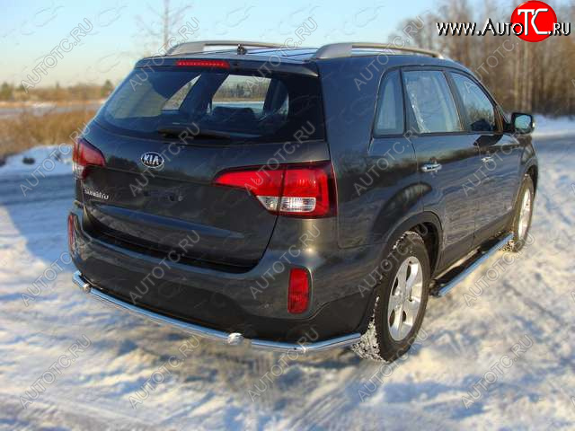 13 999 р. Защита заднего бампера (уголки, d60,3 мм) TCC KIA Sorento UM/Prime дорестайлинг (2014-2018)  с доставкой в г. Владивосток