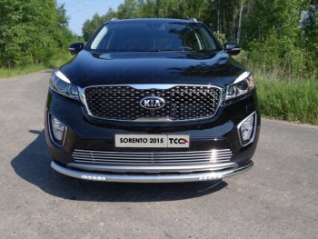 36 999 р. Защита переднего бампера нижняя с ДХО 60,3 мм ТСС Тюнинг  KIA Sorento  UM/Prime (2014-2018) дорестайлинг (нержавейка)  с доставкой в г. Владивосток. Увеличить фотографию 1