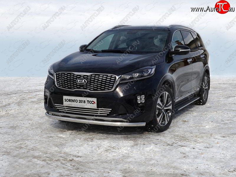 18 699 р. Защита переднего бампера нижняя d60,3 мм ТСС Тюнинг KIA Sorento UM/Prime рестайлинг (2018-2020) (нержавейка)  с доставкой в г. Владивосток