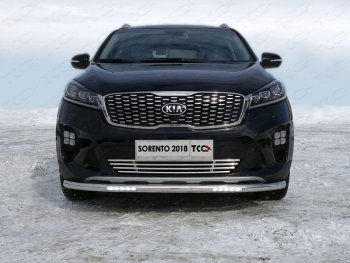 Защита переднего бампера нижняя с ДХО 60,3 мм ТСС Тюнинг KIA Sorento UM/Prime рестайлинг (2018-2020)  (нержавейка)