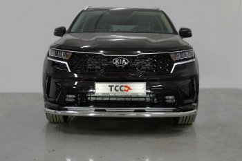 Защита переднего бампера нижняя d60,3 мм ТСС Тюнинг KIA Sorento MQ4 (2020-2022)  (нержавейка)