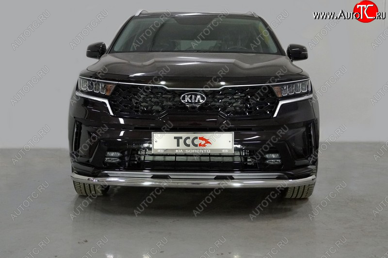 21 599 р. Защита переднего бампера нижняя d60,3 мм ТСС Тюнинг KIA Sorento MQ4 (2020-2022) (нержавейка)  с доставкой в г. Владивосток