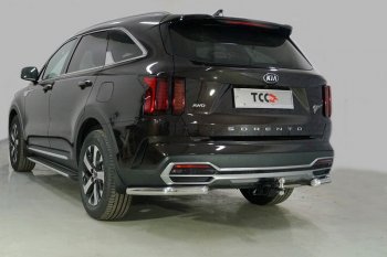 Защита заднего бампера (уголки, d60,3 мм) TCC KIA (КИА) Sorento (Соренто)  MQ4 (2020-2022) MQ4