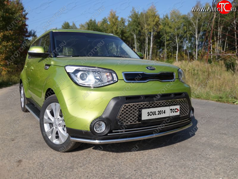 18 699 р. Защита переднего бампера нижняя d42,4 мм ТСС Тюнинг  KIA Soul  PS (2014-2016) дорестайлинг (нержавейка)  с доставкой в г. Владивосток