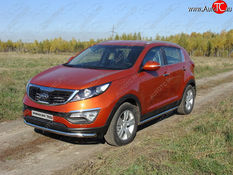 18 699 р. Защита переднего бампера нижняя d60,3 мм ТСС Тюнинг  KIA Sportage  3 SL (2010-2014) дорестайлинг (нержавейка)  с доставкой в г. Владивосток