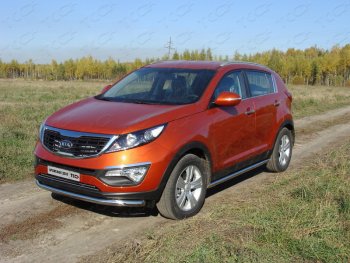 20 749 р. Защита порогов труба d60,3 мм ТСС Тюнинг  KIA Sportage  3 SL (2010-2014) дорестайлинг (серые)  с доставкой в г. Владивосток. Увеличить фотографию 1