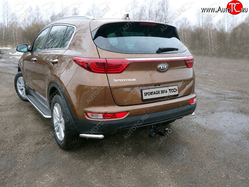 12 299 р. Защита заднего бампера (уголки, d42,4 мм) TCC  KIA Sportage  4 QL (2016-2018) дорестайлинг  с доставкой в г. Владивосток