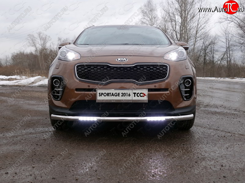 38 949 р. Защита переднего бампера нижняя с ДХО 60,3 мм ТСС Тюнинг  KIA Sportage  4 QL (2016-2018) дорестайлинг (нержавейка)  с доставкой в г. Владивосток