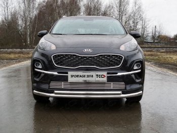 7 699 р. Декоративная вставка решетки радиатора ТСС Тюнинг  KIA Sportage  4 QL (2018-2022) рестайлинг (d 12 мм)  с доставкой в г. Владивосток. Увеличить фотографию 1