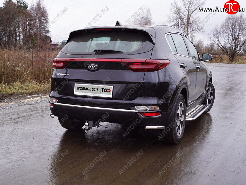 13 999 р. Защита заднего бампера (уголки, d42,4 мм) TCC  KIA Sportage  4 QL (2018-2022) рестайлинг  с доставкой в г. Владивосток