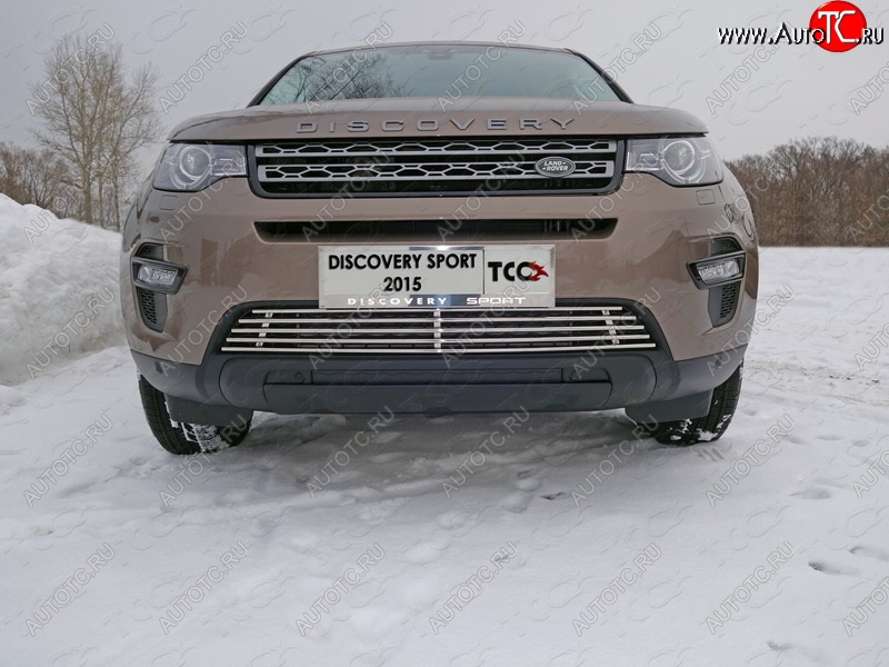 9 349 р. Декоративная вставка решетки радиатора ТСС Тюнинг  Land Rover Discovery Sport  L550 (2014-2019) дорестайлинг (d 12 мм)  с доставкой в г. Владивосток