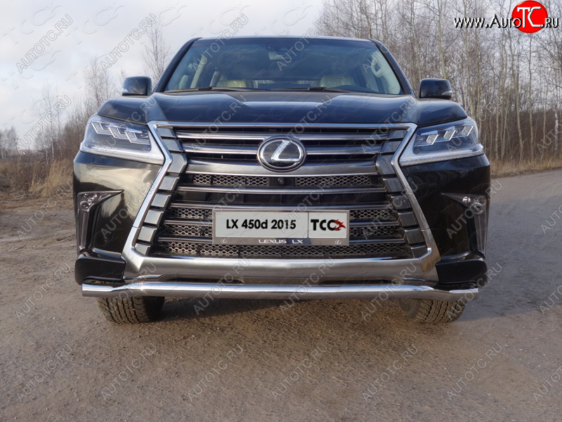 26 499 р. Защита переднего бампера нижняя d60,3 мм ТСС Тюнинг Lexus LX570 J200 2-ой рестайлинг (2015-2022) (нержавейка)  с доставкой в г. Владивосток