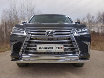 36 999 р. Защита передняя нижняя двойная 76,1*50,8 мм кроме F-Sport Тюнинг  Lexus LX450d  J200 - LX570  J200 (нержавейка)  с доставкой в г. Владивосток. Увеличить фотографию 1