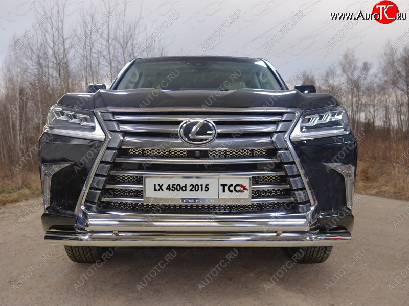 36 999 р. Защита передняя нижняя двойная 76,1*50,8 мм кроме F-Sport Тюнинг  Lexus LX450d  J200 - LX570  J200 (нержавейка)  с доставкой в г. Владивосток