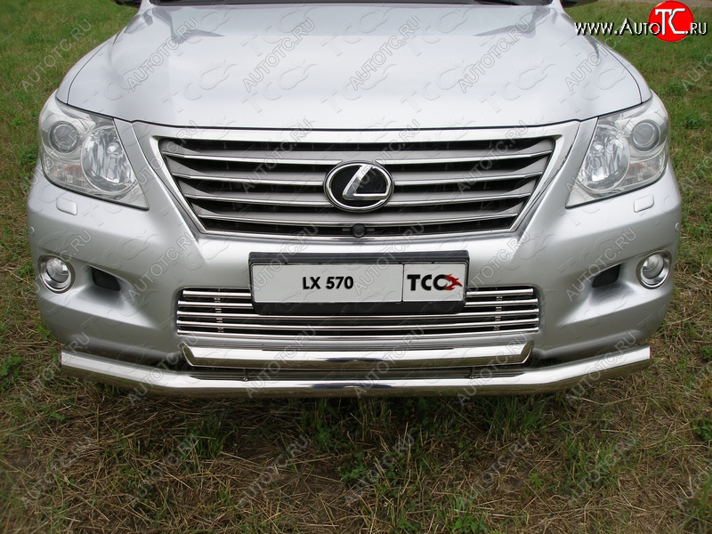 31 199 р. Защита переднего бампера нижняя d76,1*60,3 мм ТСС Тюнинг Lexus LX570 J200 дорестайлинг (2007-2012) (нержавейка)  с доставкой в г. Владивосток