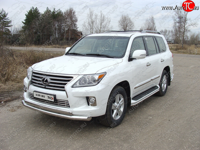 12 299 р. Декоративная вставка решетки радиатора (кроме F-Sport) ТСС Тюнинг  Lexus LX570  J200 (2012-2015) 1-ый рестайлинг (d 16 мм)  с доставкой в г. Владивосток