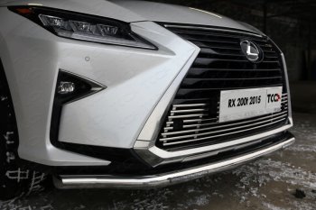 12 299 р. Нижняя декоративная вставка в бампер (кроме F-Sport) ТСС Тюнинг  Lexus RX  200T - RX450  AL20 (d 12 мм)  с доставкой в г. Владивосток. Увеличить фотографию 1