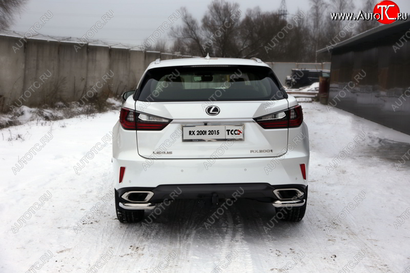 19 999 р. Защита заднего бампера (кроме F-Sport, уголки, d60,3 мм) TCC Lexus RX350 AL20 дорестайлинг (2015-2019)  с доставкой в г. Владивосток