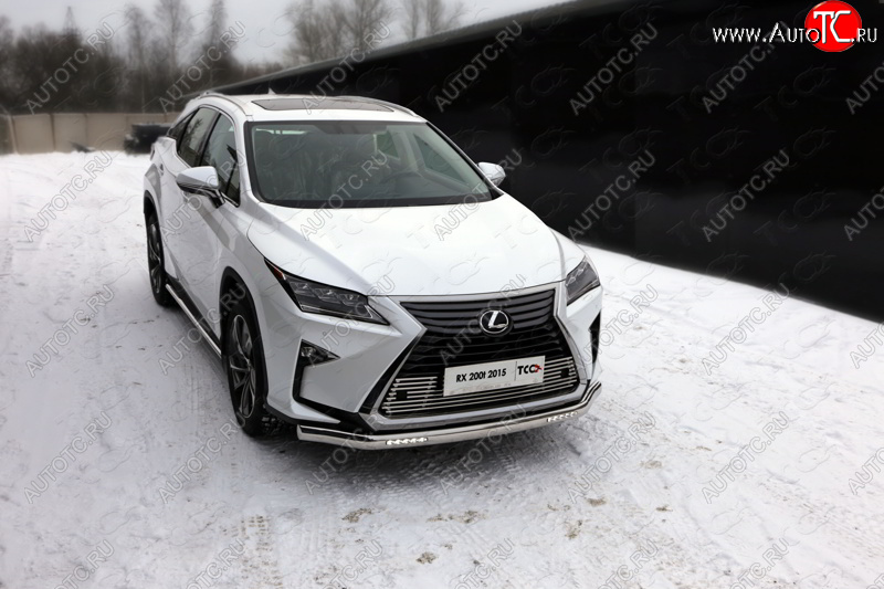 48 949 р. Защита передняя нижняя овальная с ДХО 75х42 мм ТСС Тюнинг Lexus RX300 XU10 дорестайлинг (1995-2001) (нержавейка)  с доставкой в г. Владивосток