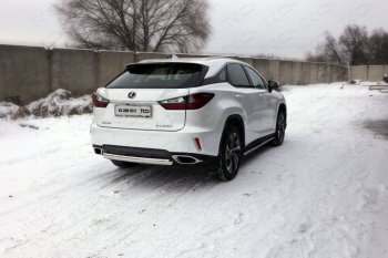 Защита задняя центральная овальная нержавейка75*42 мм, кроме F-Sport ТСС Тюнинг Lexus RX350 AL20 дорестайлинг (2015-2019)