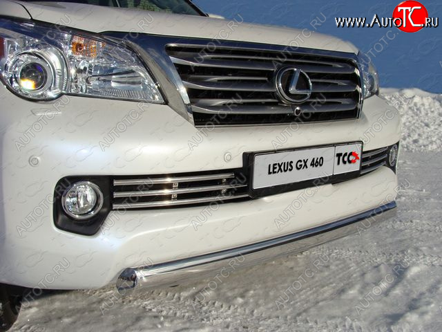 24 099 р.  Защита переднего бампера нижняя 75*42 мм ТСС Тюнинг  Lexus GX460  J150 (2009-2013) дорестайлинг (нержавейка)  с доставкой в г. Владивосток