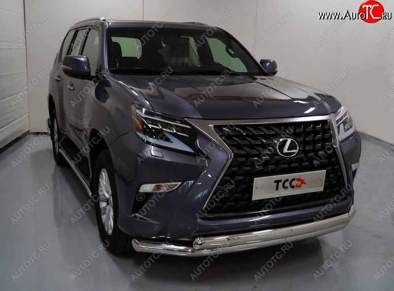 38 949 р. Защита передняя нижняя двойная 76,1*75 мм Тюнинг  Lexus GX460  J150 (2019-2022) 2-ой рестайлинг (нержавейка)  с доставкой в г. Владивосток