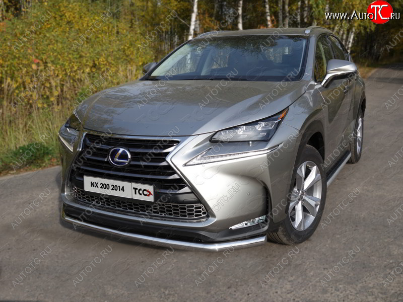 21 799 р. Защита переднего бампера нижняя d60,3 мм, кроме F-Sport ТСС Тюнинг Lexus NX200 Z10 дорестайлинг (2014-2017) (нержавейка)  с доставкой в г. Владивосток