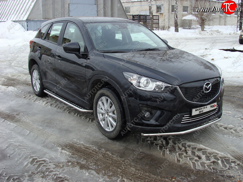 15 549 р. Защита переднего бампера нижняя d42,4 мм ТСС Тюнинг Mazda CX-5 KE дорестайлинг (2011-2014) (нержавейка)  с доставкой в г. Владивосток