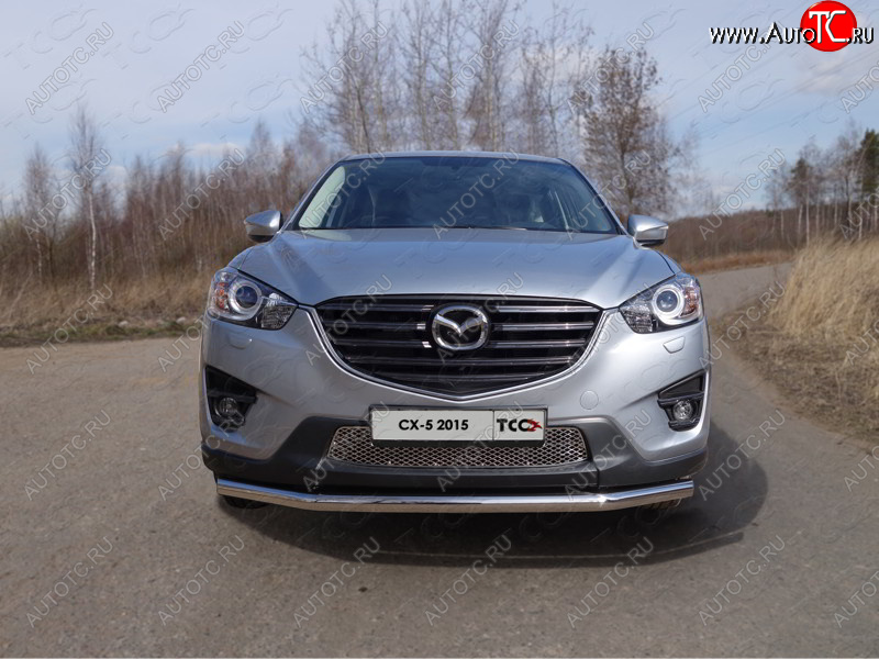 18 699 р. Защита переднего бампера нижняя d60,3 мм ТСС Тюнинг  Mazda CX-5  KE (2015-2017) рестайлинг (нержавейка)  с доставкой в г. Владивосток