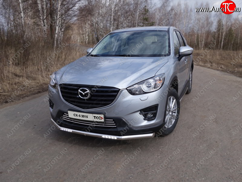 7 699 р. Декоративная вставка решетки радиатора ТСС Тюнинг  Mazda CX-5  KE (2015-2017) рестайлинг (d 16 мм)  с доставкой в г. Владивосток