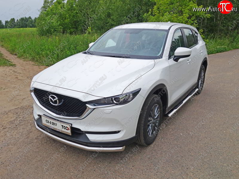 18 699 р. Защита переднего бампера нижняя d60,3 мм ТСС Тюнинг Mazda CX-5 KF (2016-2024) (нержавейка)  с доставкой в г. Владивосток