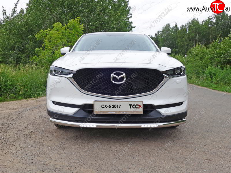 38 949 р. Защита переднего бампера нижняя с ДХО 60,3 мм ТСС Тюнинг Mazda CX-5 KF (2016-2024) (нержавейка)  с доставкой в г. Владивосток